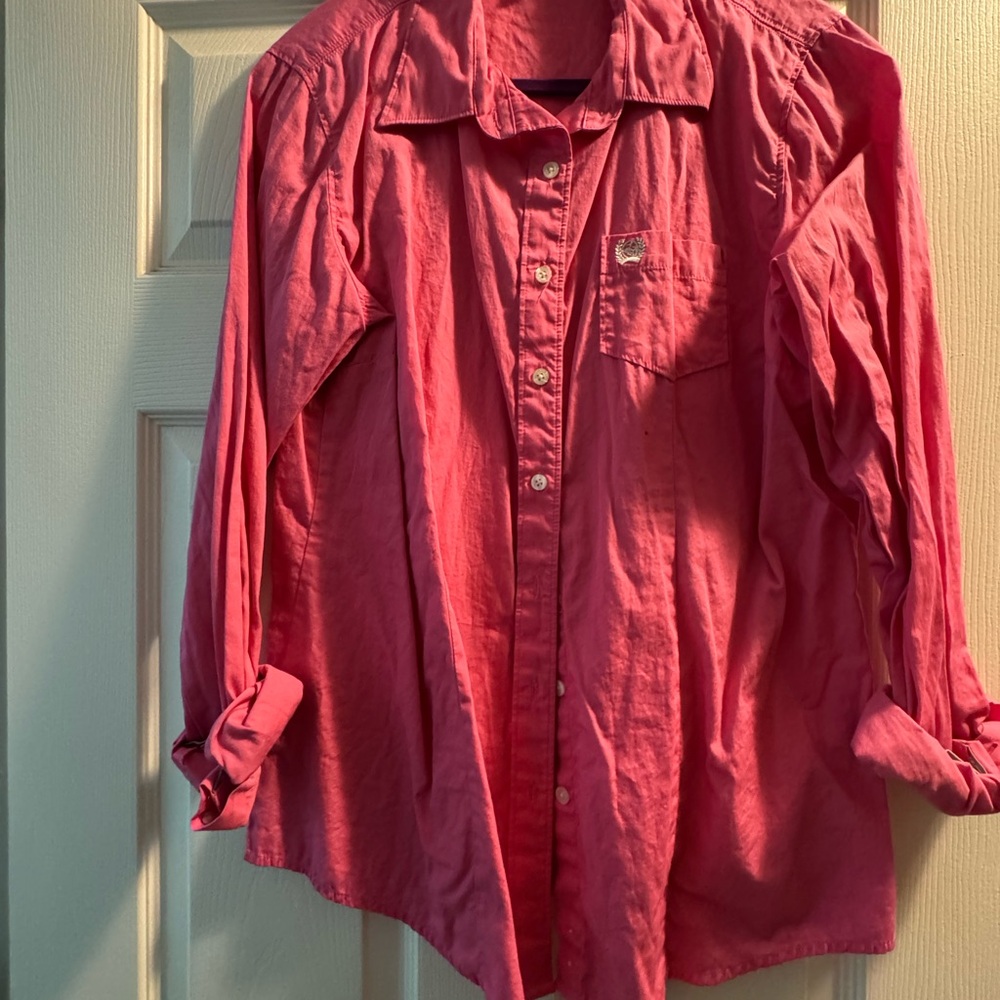 Cinch Bright Pink Button-Up Shirt